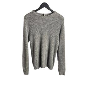 Vintage G.H. Bass & Co. Men's Gray Heather Knit Crew Neck Sweater Size S